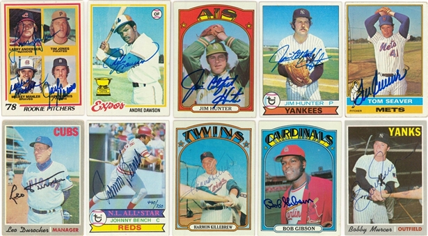 1970s Topps Signed Cards Collection (450+) Including Hall of Famers - Beckett